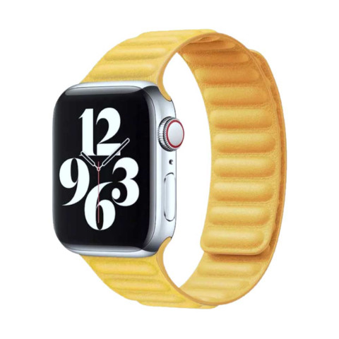 Кожаный ремешок для Apple Watch 42/44/45mm Leather Link Spring yellow Кожаный ремешок для Apple Watch 42/44/45mm Leather Link Spring yellow